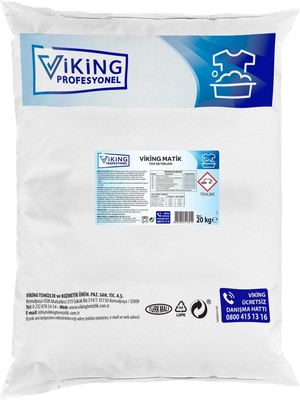 VİKİNG PROFESYONEL SUPER MATIC Ağartıcılı Toz Deterjan 20 KG